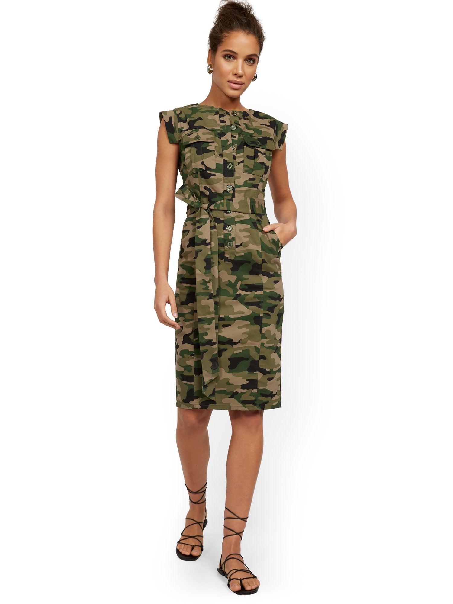 Camo-Print Utility Dress New York & Company Camo-Print Utility Dress New York & Company