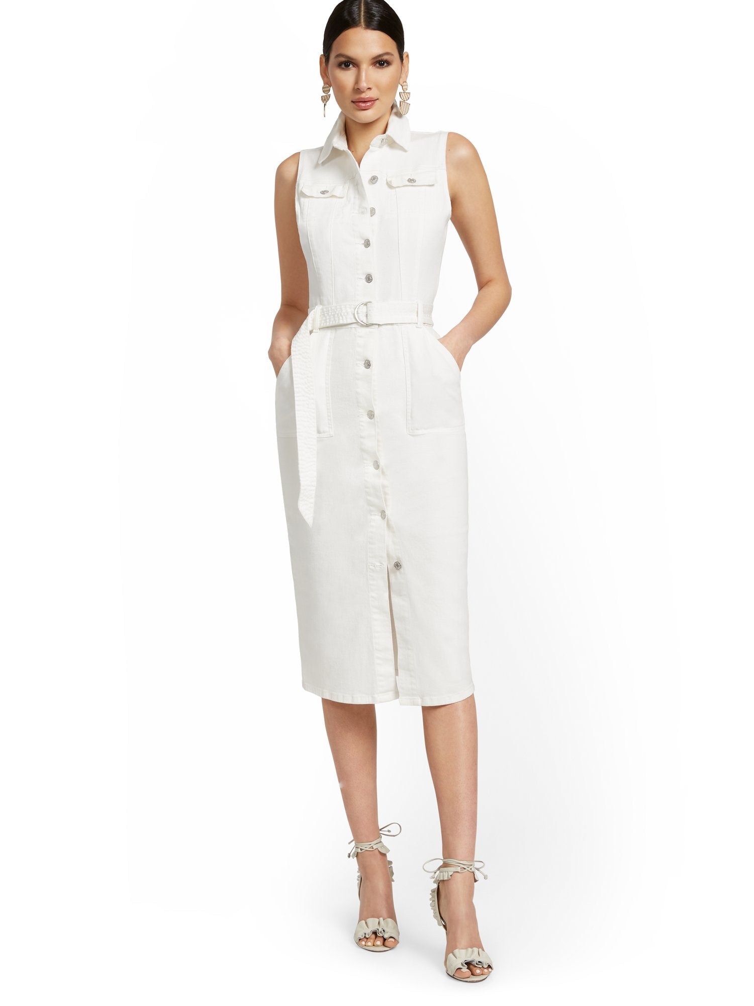 Sleeveless Denim Midi Dress Sleeveless Denim Midi Dress
