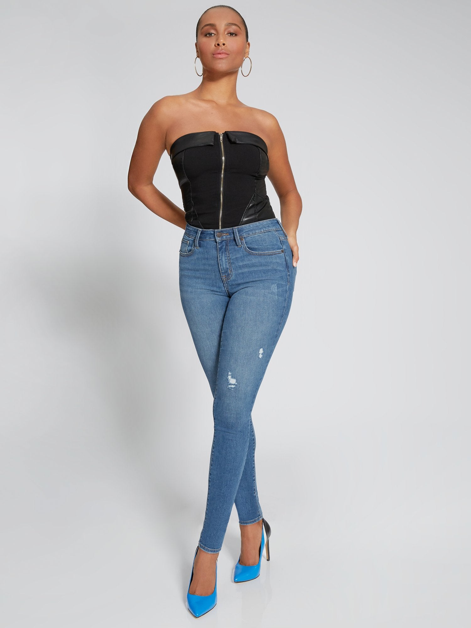 Perfect Fit High-Waisted Super-Skinny Jeans Light Wash – New