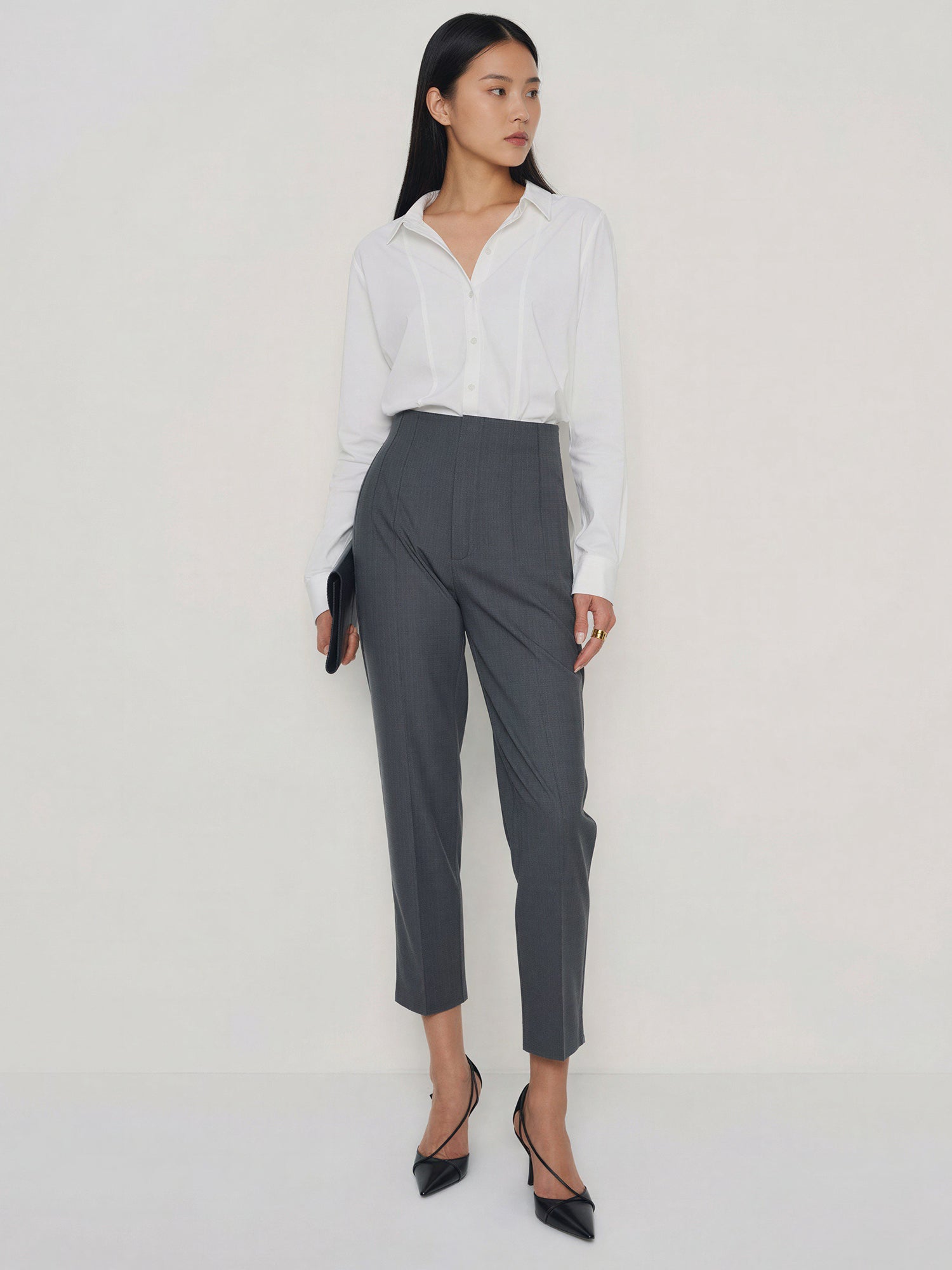 Slim Straight Leg Pant - LARGE / GREY