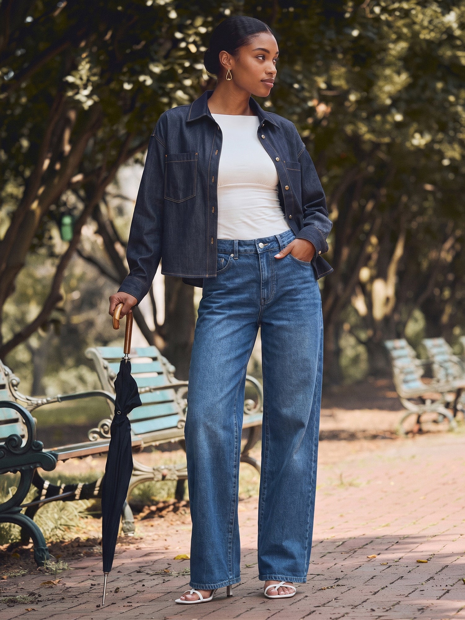 High Waisted Baggy Wide Leg Denim Jeans – New York & Company