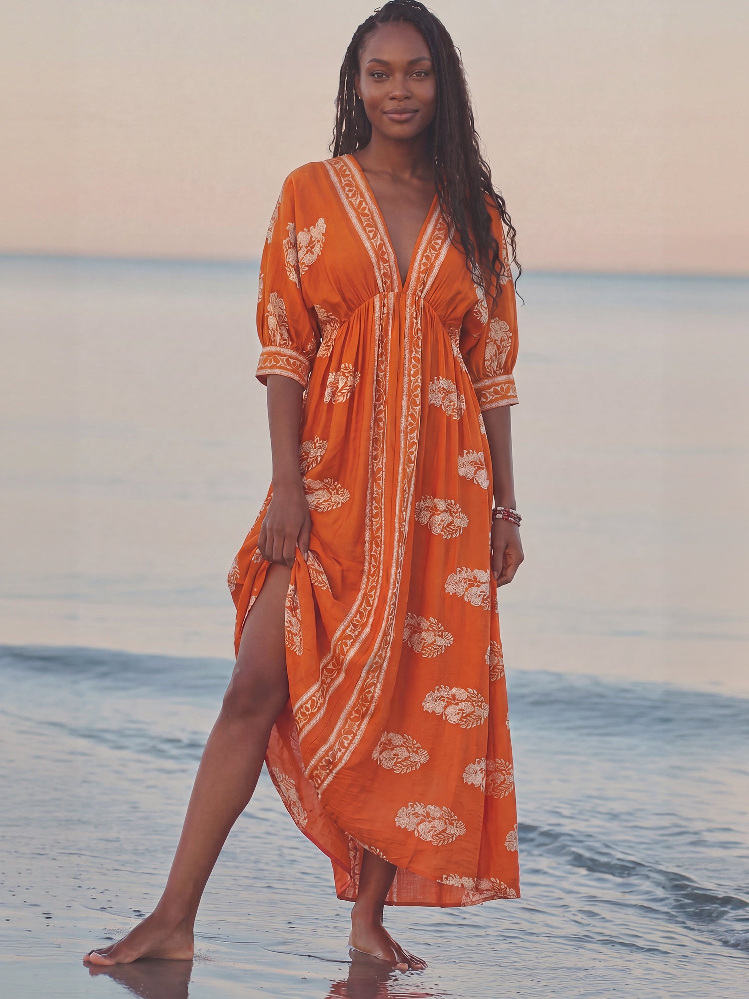 short sleeve v neck midi dress Tyra Short Sleeve V-Neck Midi Dress
