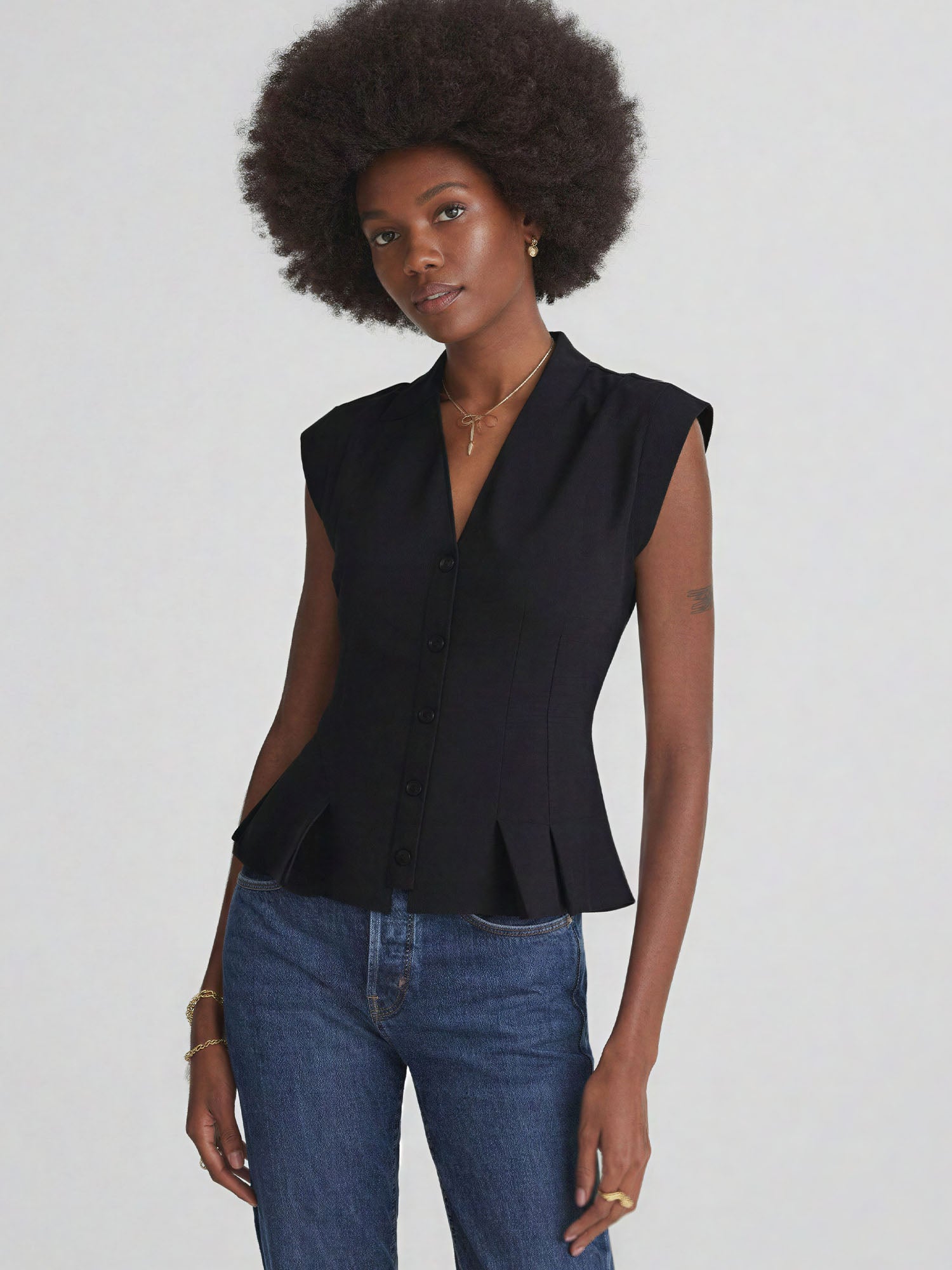 Eliza Cap Sleeve Cinched Waist Peplum Top – New York & Company