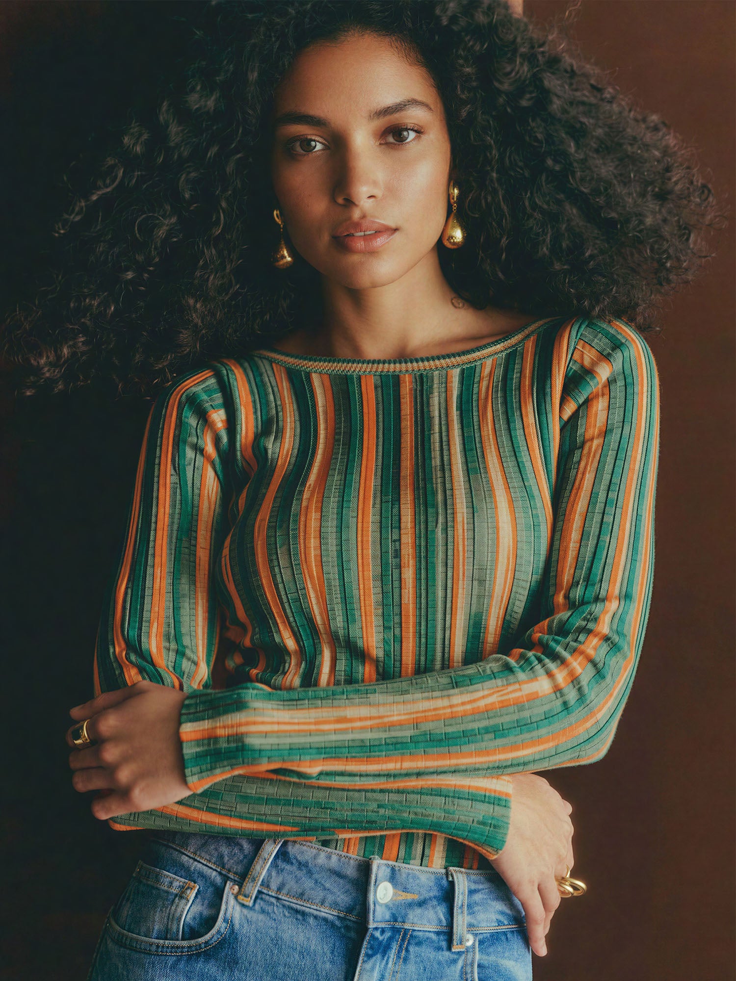 Crew Neck Vertical Stripe Sweater – New York & Company