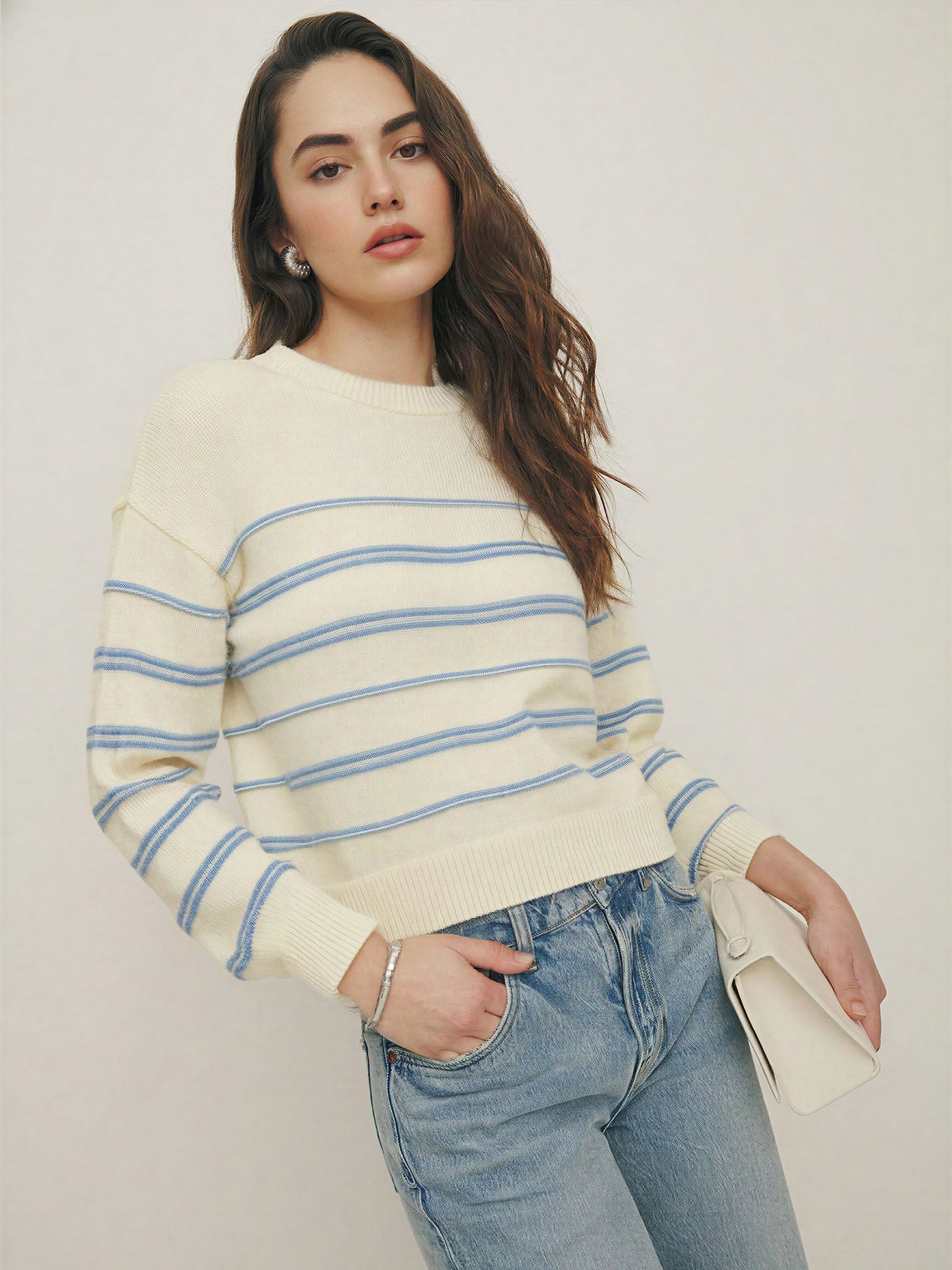 Crew Neck Stripe Sweater – New York & Company