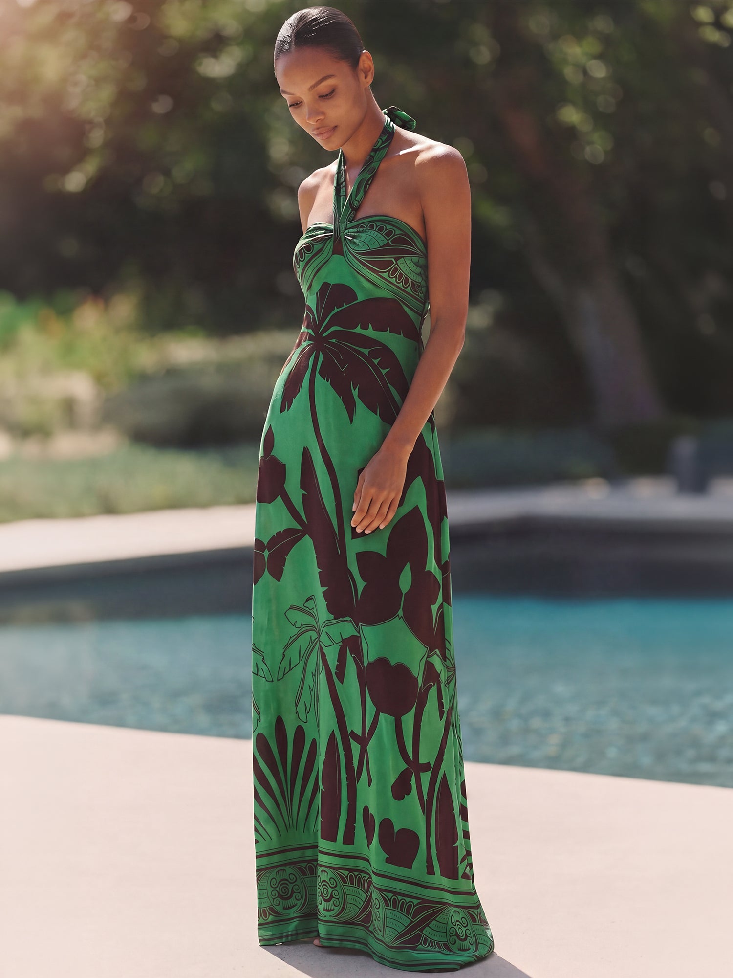 green knit halter dress Moss Green Knit Halterneck Backless Mini Dress