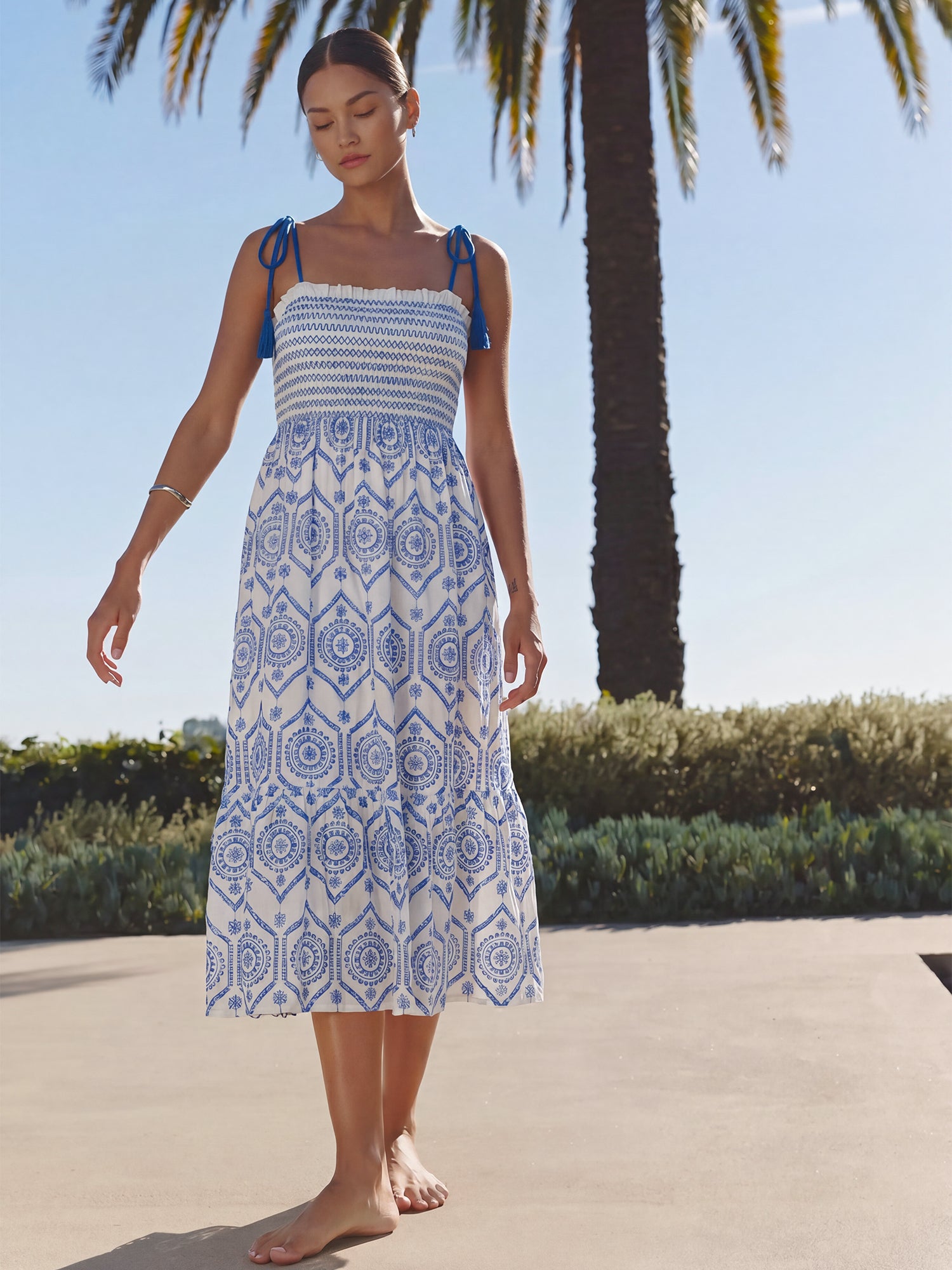 maxi sun dress Tie Sleeve Embrodiered Maxi Sun Dress – New York & Company