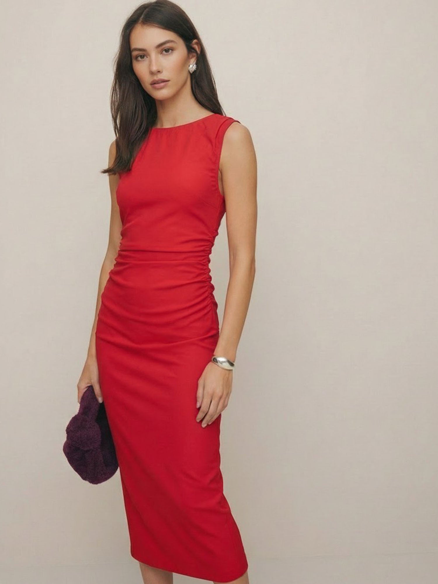 sleeveless ruched bodycon midi dress Amazon.com: MITILLY Women Summer Formal Wedding Guest Dress Elegant High Neck Sleeveless Ruched Bodycon Midi Dress with Side Slit Small Black : Clothing, Shoes & Jewelry