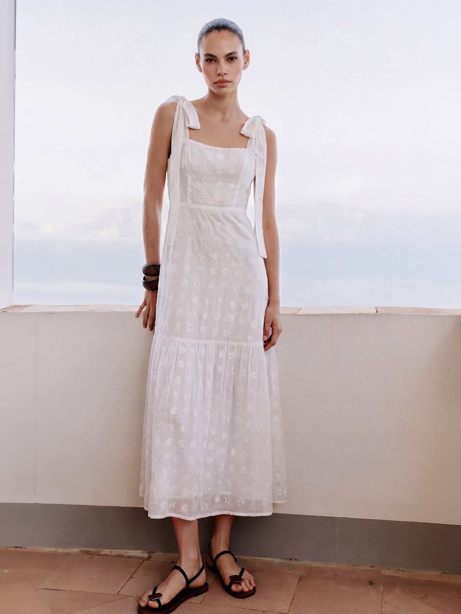 lace floral midi dress Tie Sleeve Floral Midi Dress – New York & Company