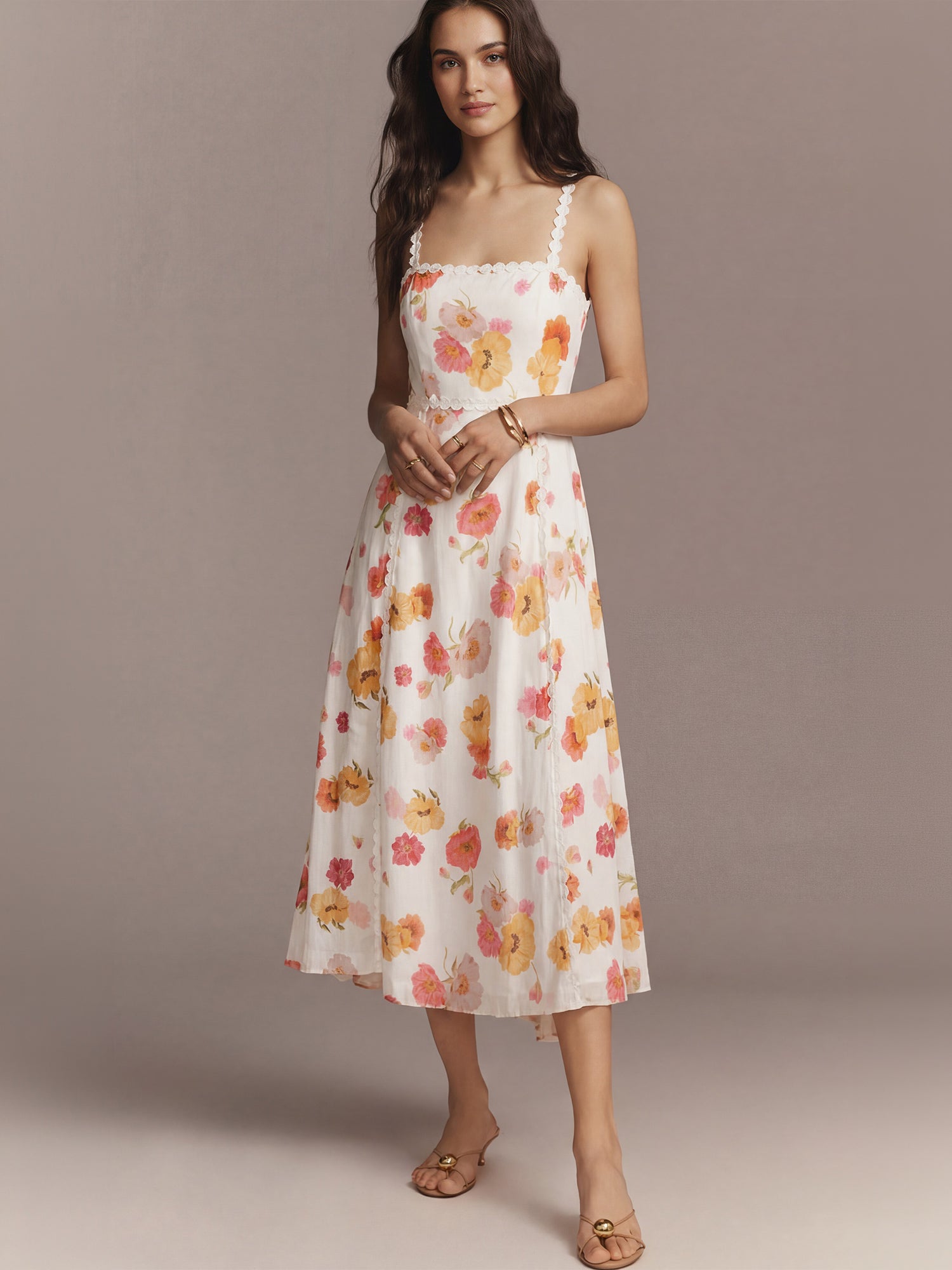 ric rac midi dress The Rainey Ric Rac Cross Midi Dress L