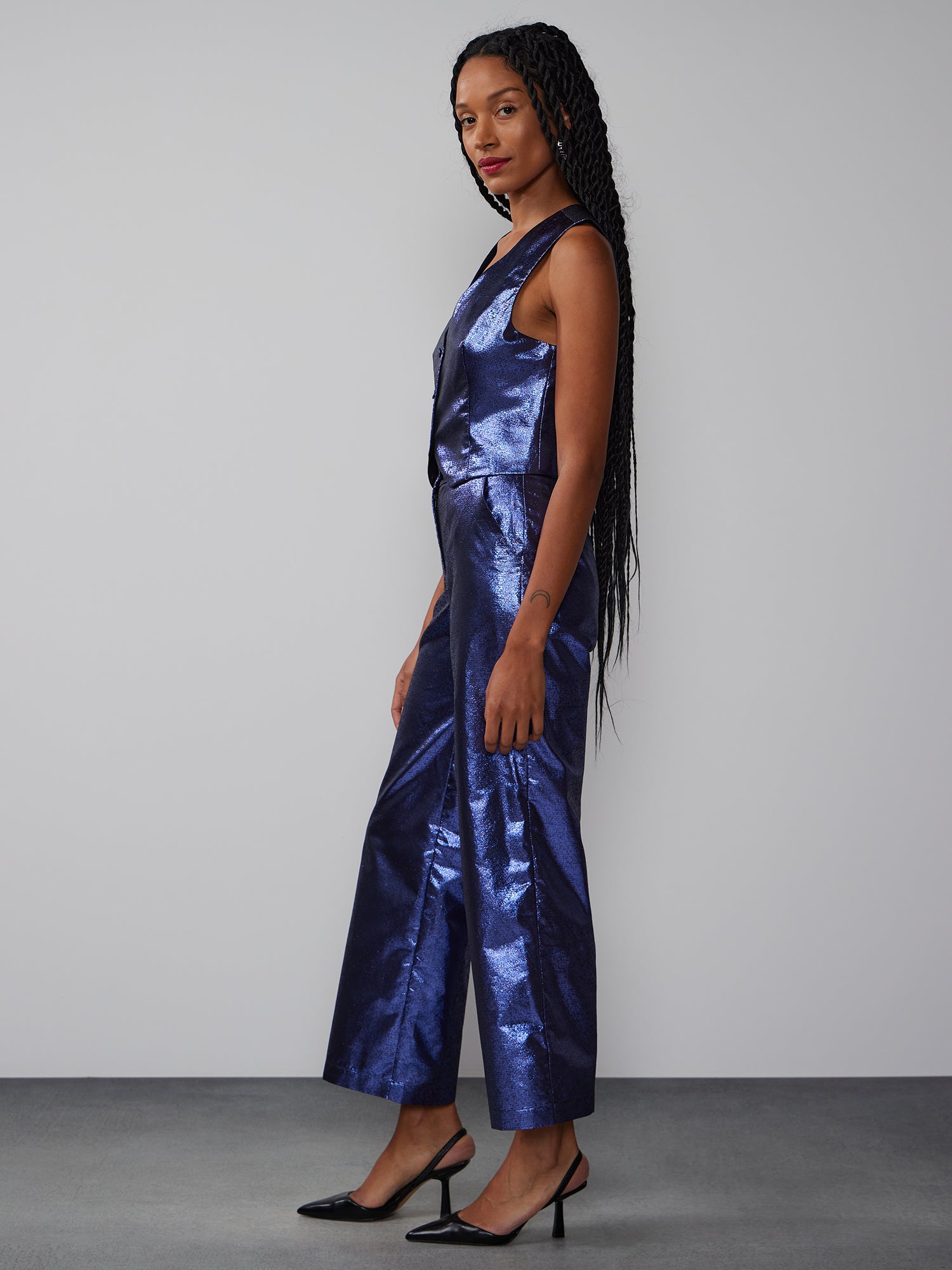 High Rise Metallic Accent Pant | New York & Company