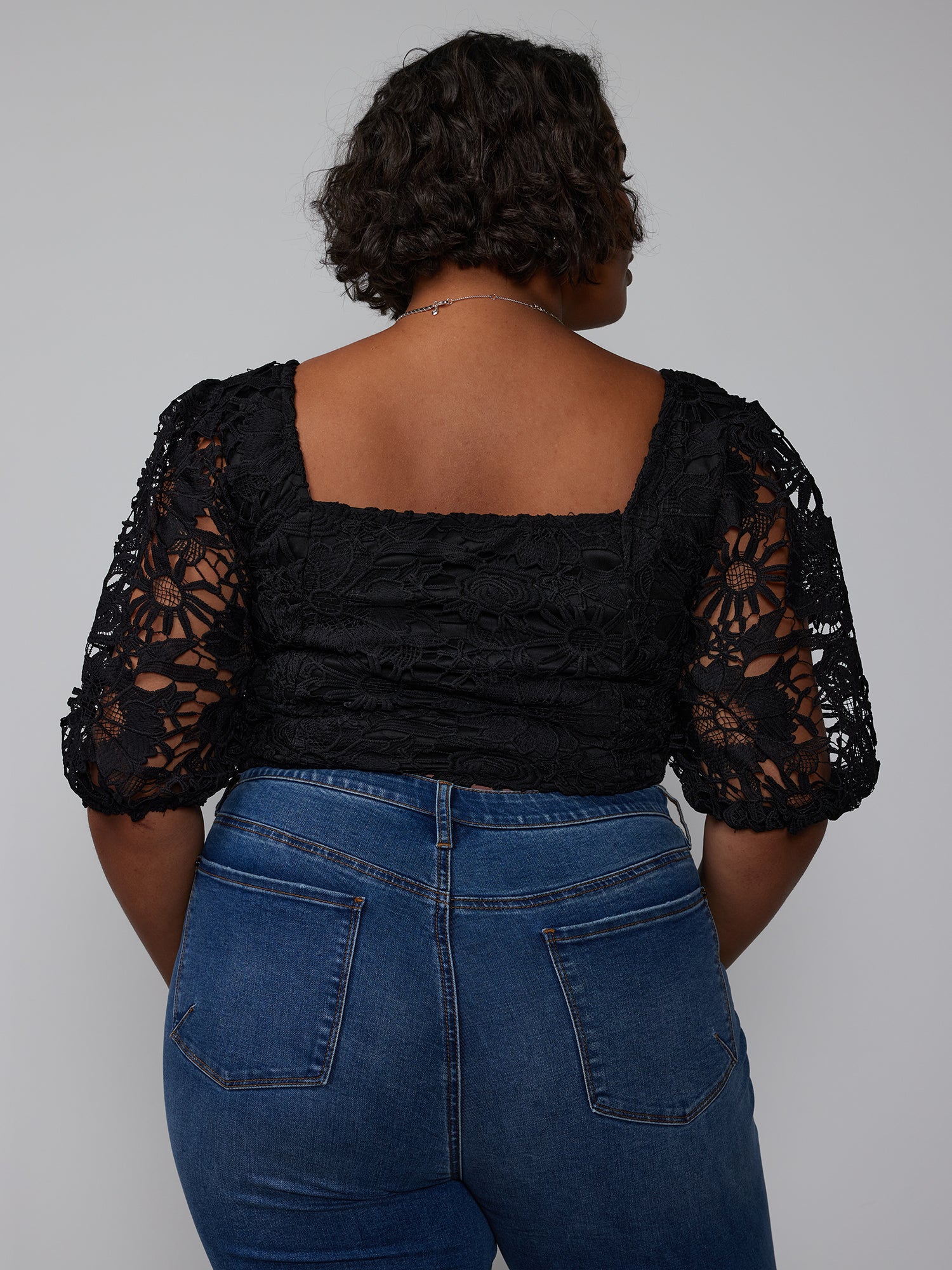 Plus Square Neck Puff Sleeve Top – New York & Company