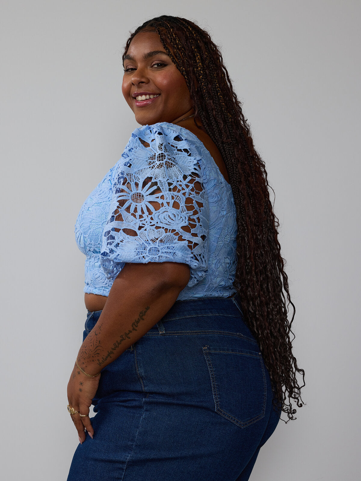 Plus Square Neck Puff Sleeve Top – New York & Company