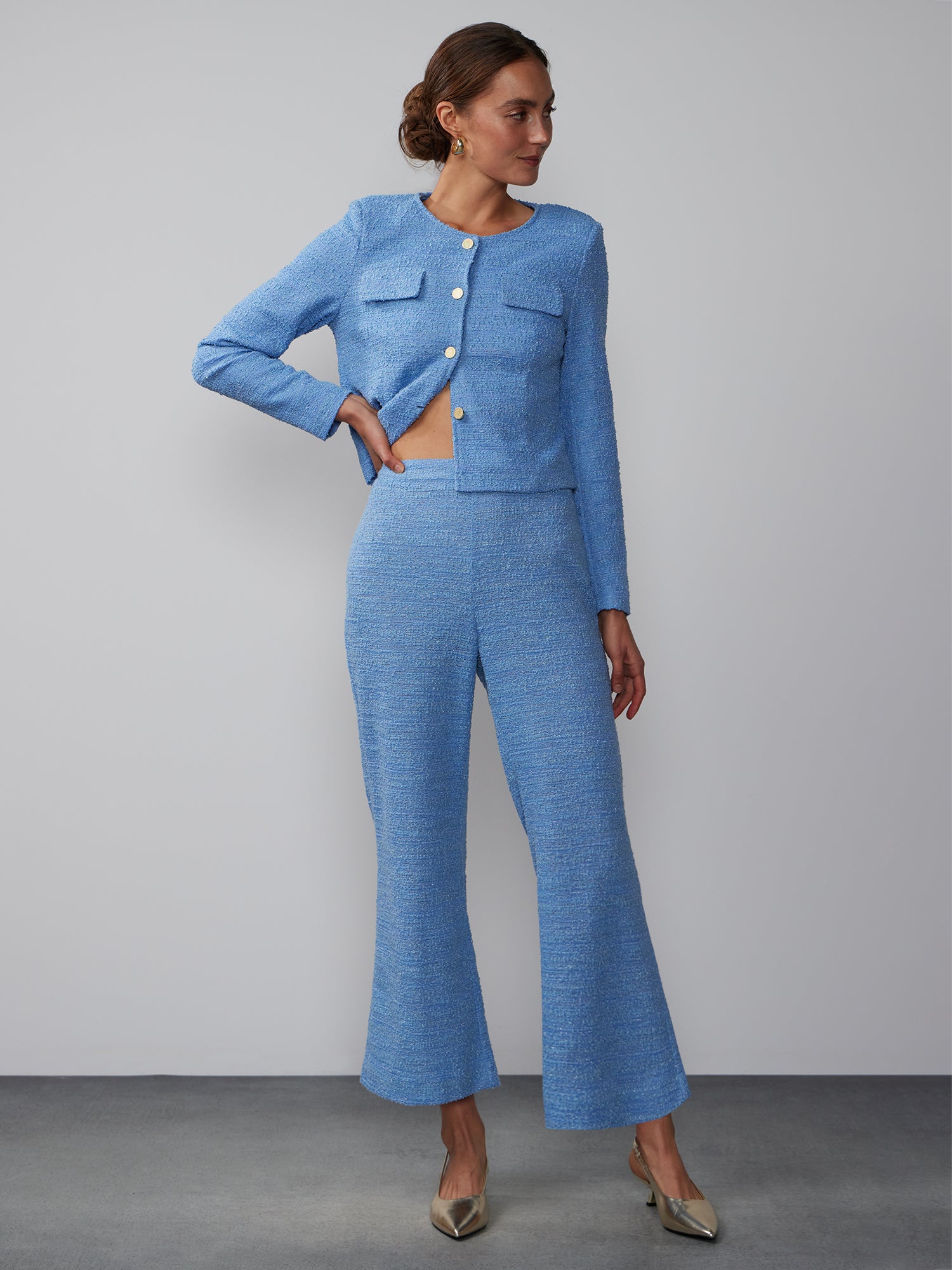 High Rise Flared Tweed Pant – New York & Company