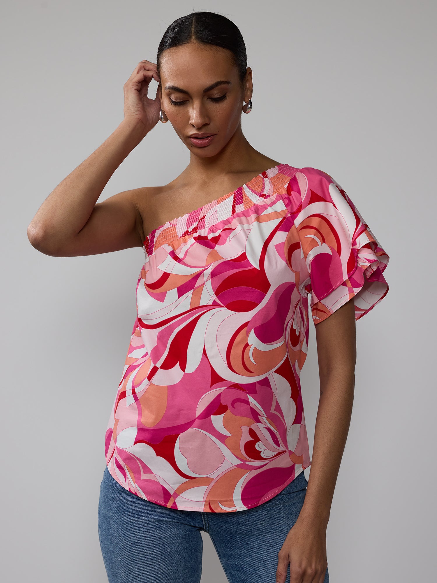 andequal volume off shoulder blouse ピンク volume off shoulder blouse – andequal