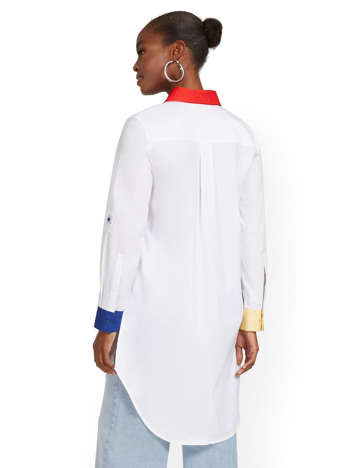 Colorblock Poplin Tunic Top – New York & Company