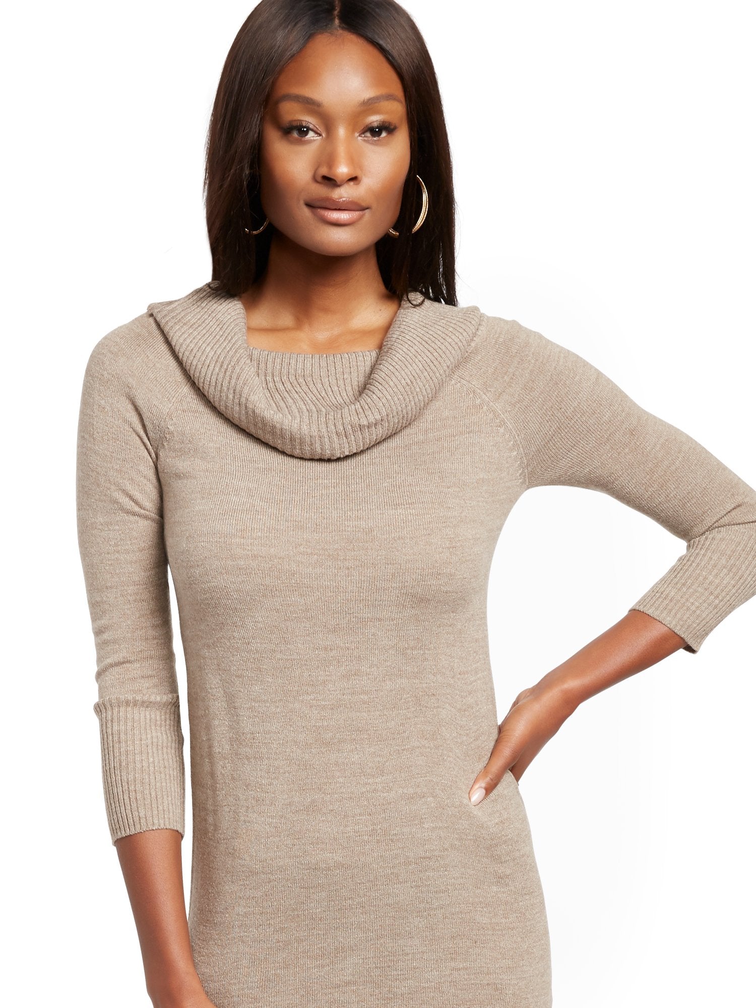 tan off the shoulder sweater dress Off-The-Shoulder Sweater Dress – New York & Company