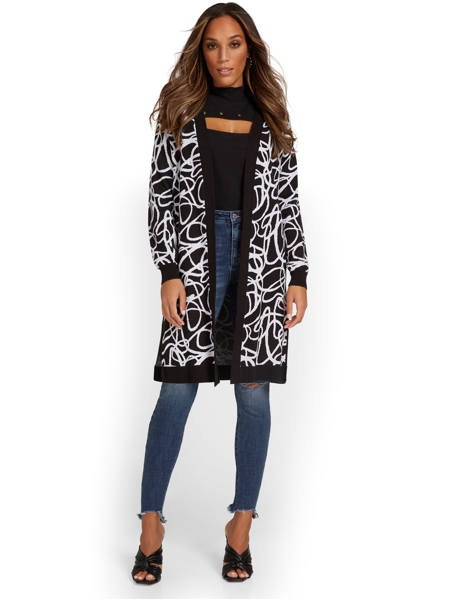 Abstract-Print Cardigan – New York & Company
