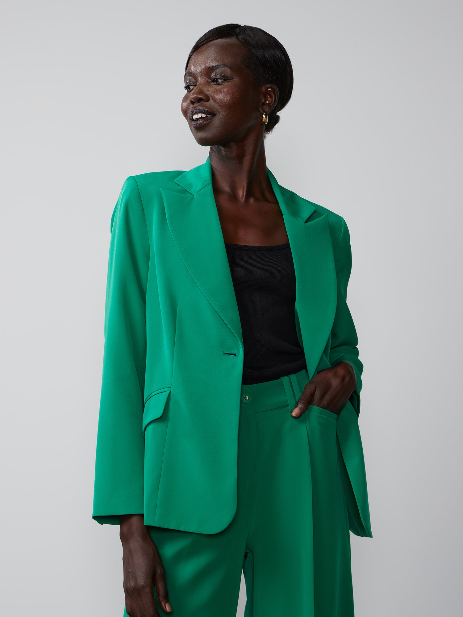 Single-Button Peak-Lapel Blazer – New York & Company