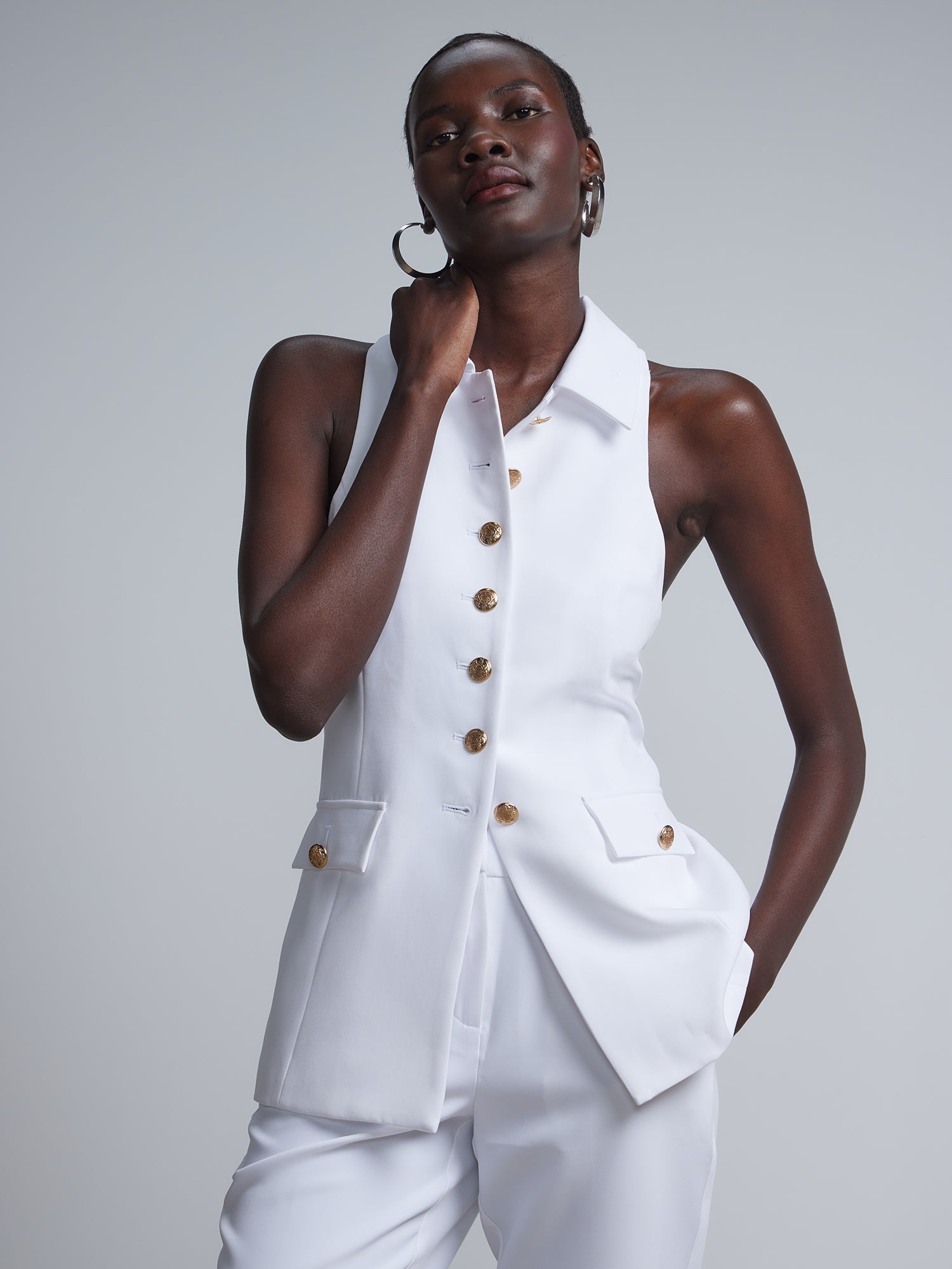 ジャケット・アウター CTHY REBUILDING STANDCOLLAR VEST ジャケット・アウター CTHY REBUILDING STANDCOLLAR VEST ジャケット