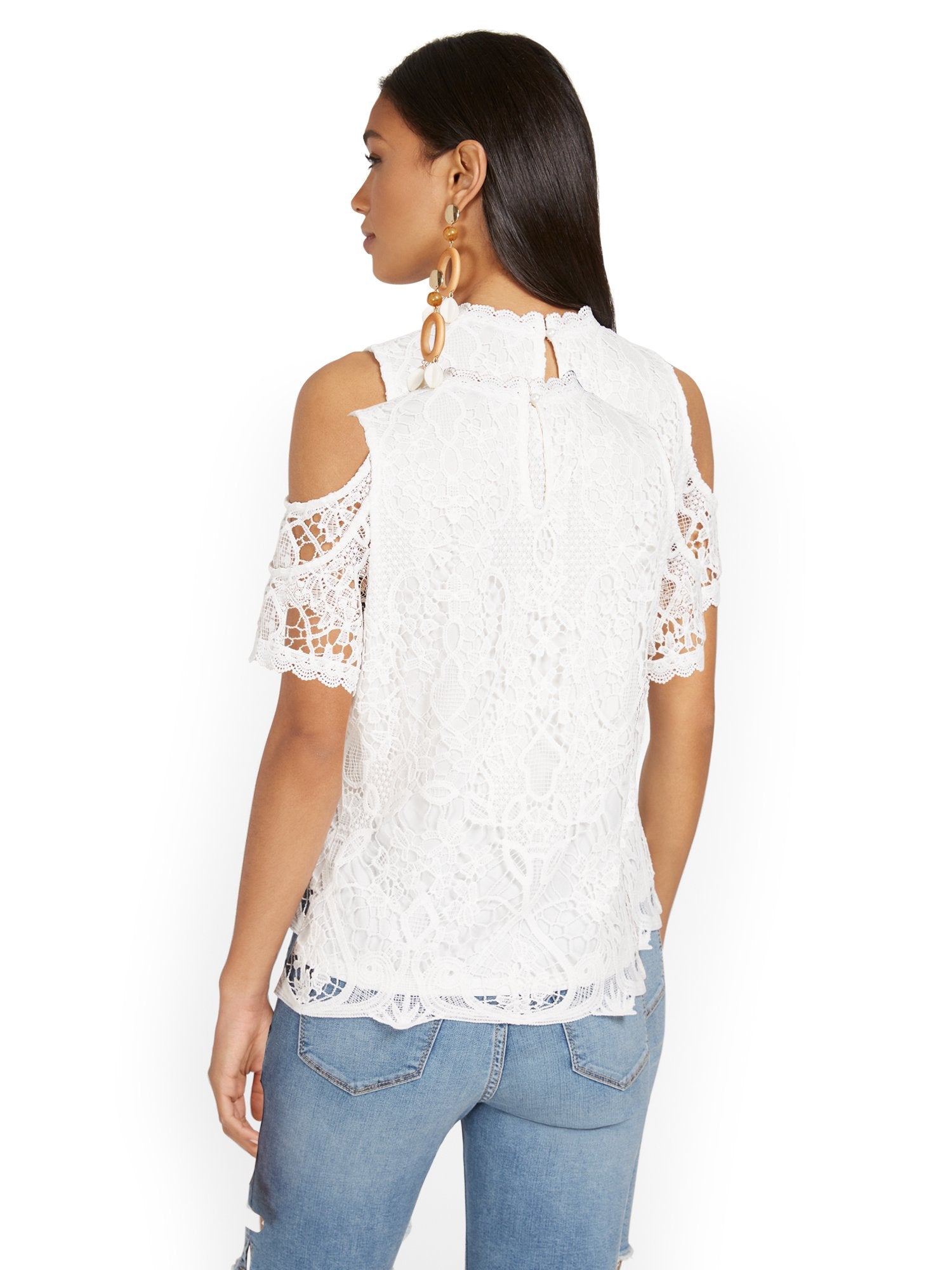 Lace Cold-Shoulder Top
