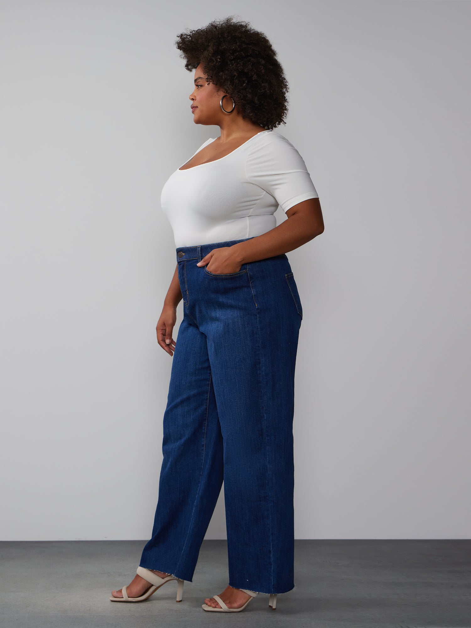 Plus Essential High Rise Wide Leg Jeans – New York & Company