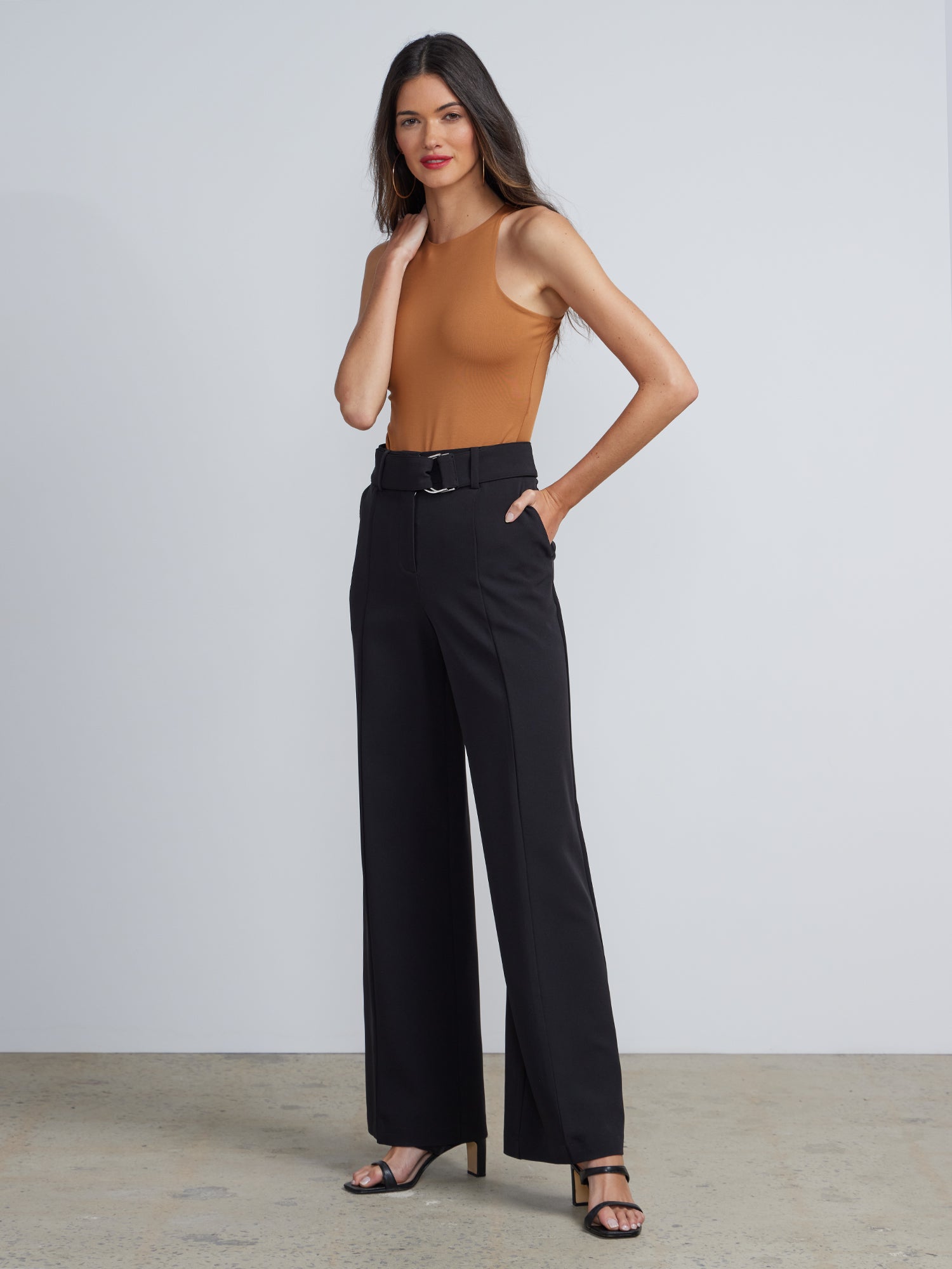 High Rise D-Ring Belt Wide Leg Pants  New York & Company