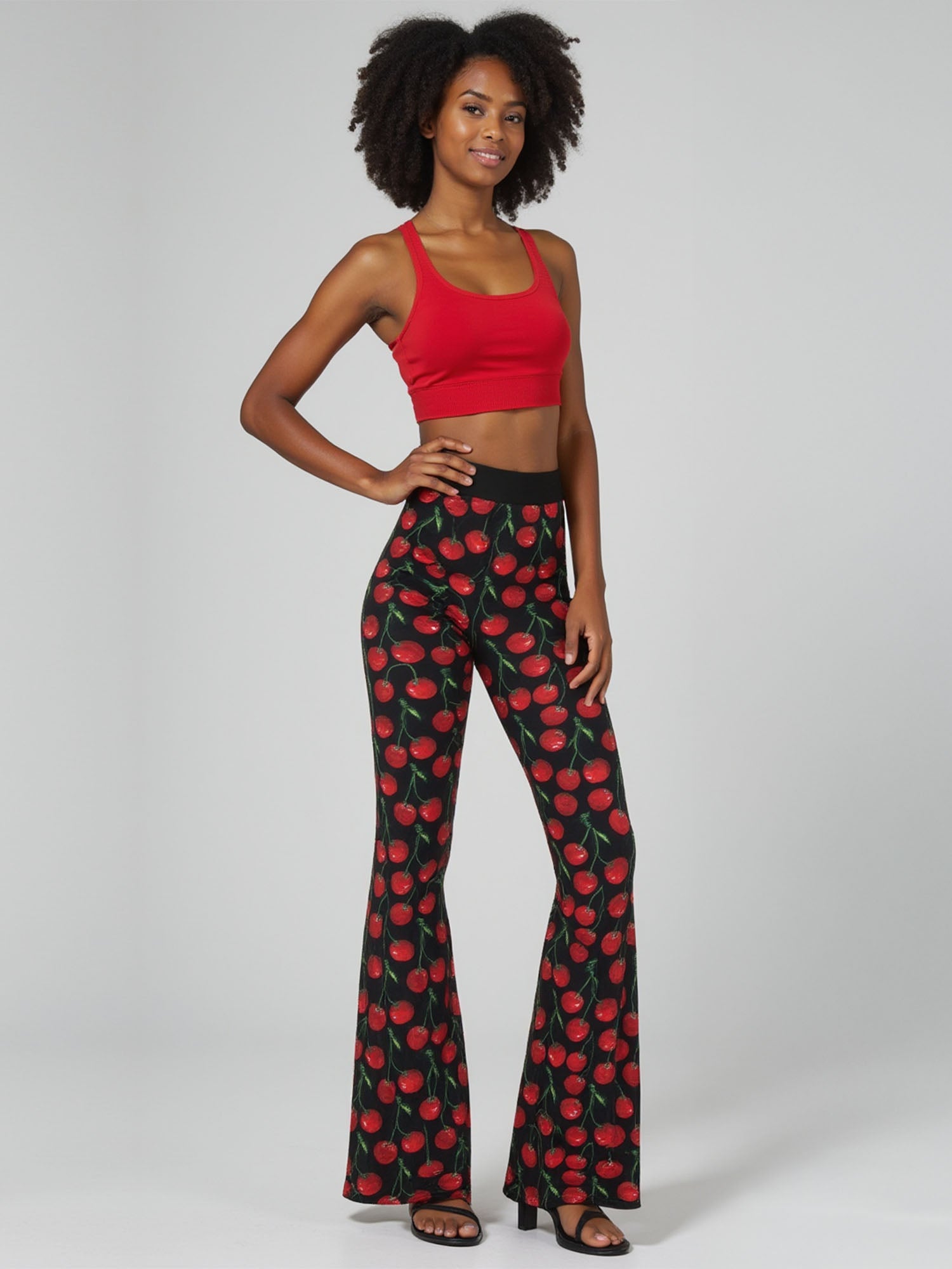 パンツ BRIGHT JERSEY PANTS Cherry Print Jersey Pull On Pant – New York & Company