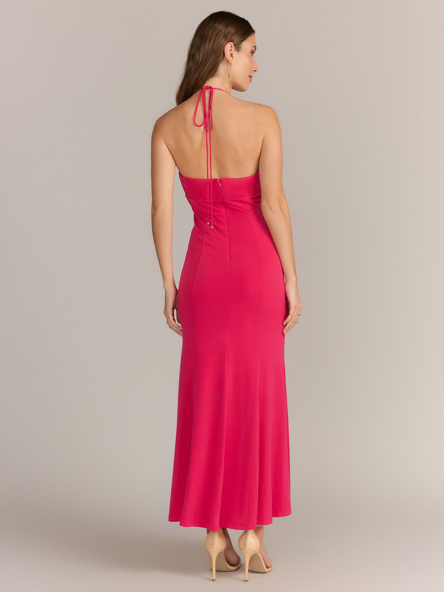 Lena Halter Neck Rosette Detail Jersey Dress - Brands We Love  New York &  Company