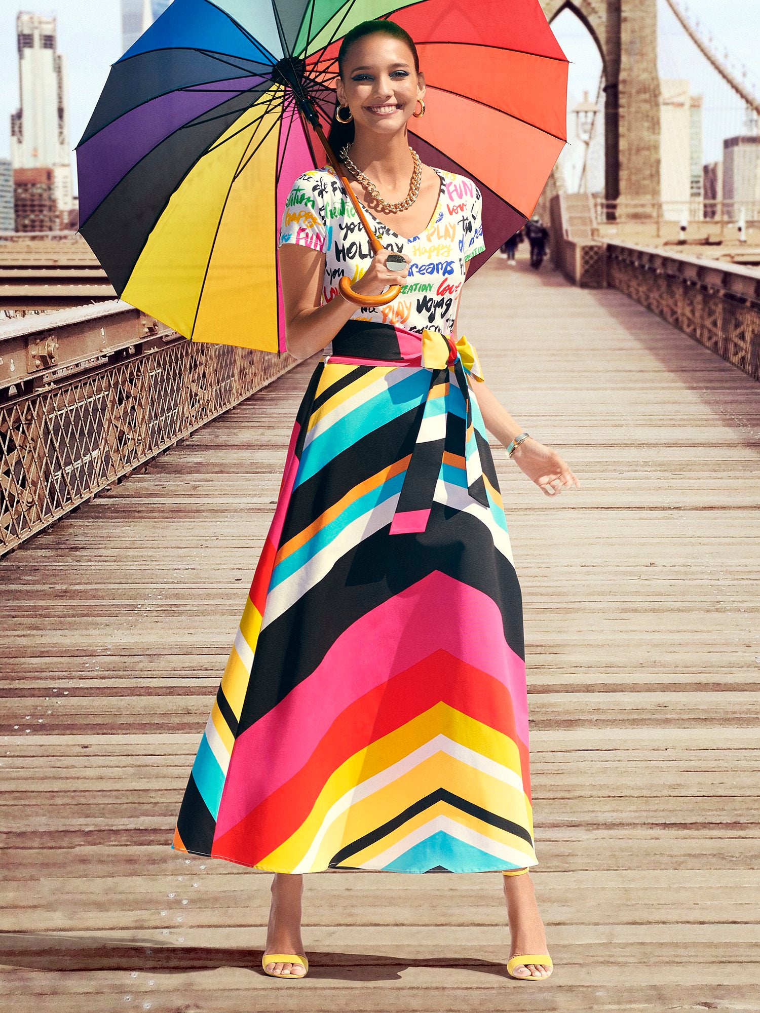 Multi-Chevron Side-Tie Maxi Skirt – New York & Company