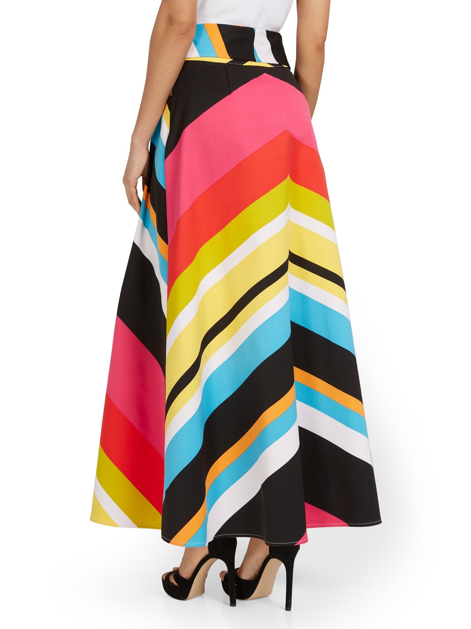 Multi-Chevron Side-Tie Maxi Skirt – New York & Company