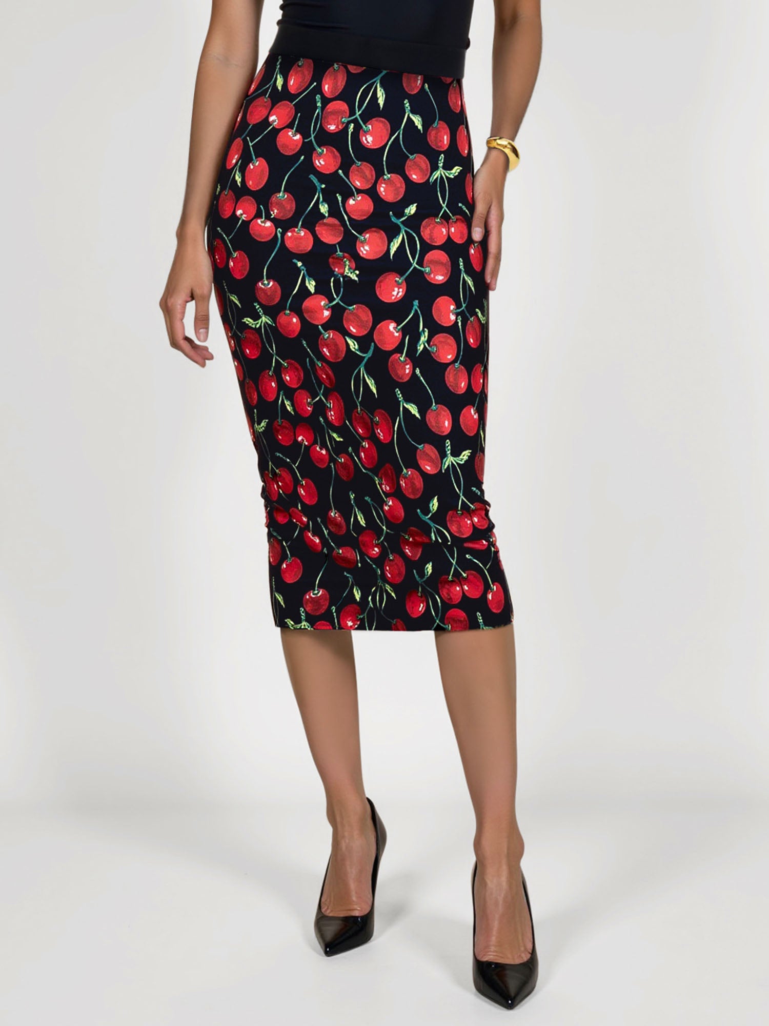 Cherry Ruched Pencil Skirt – New York & Company