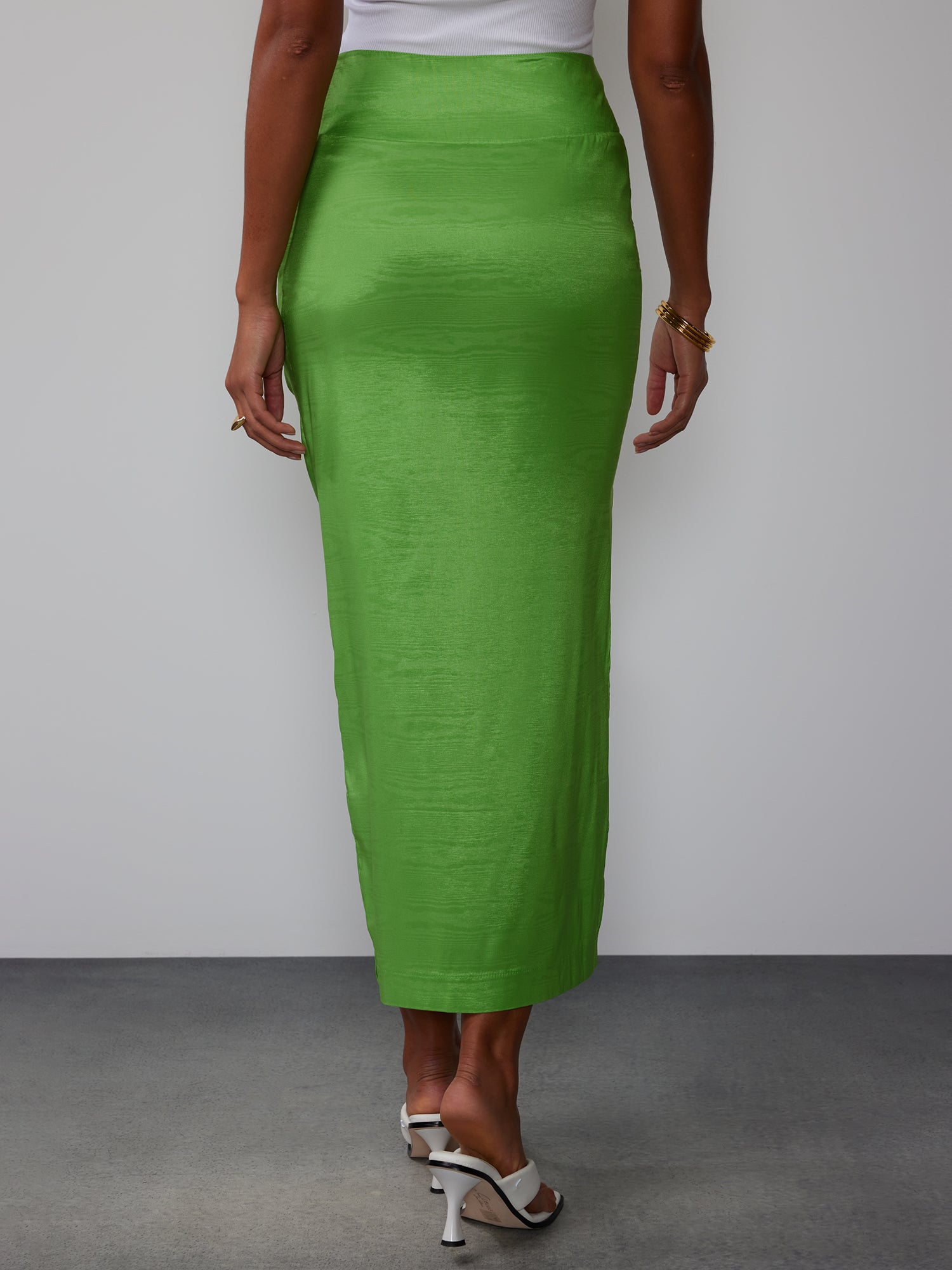 Taffeta Pleated Maxi Column Skirt – New York Company