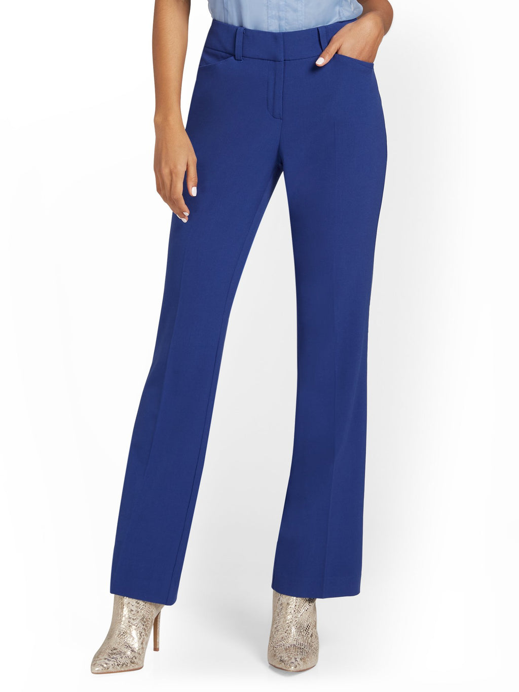 Pantalon droit à rayures Bleu One step - Femme | Place des Tendances Pantalon droit à rayures Bleu One step - Femme | Place des Tendances