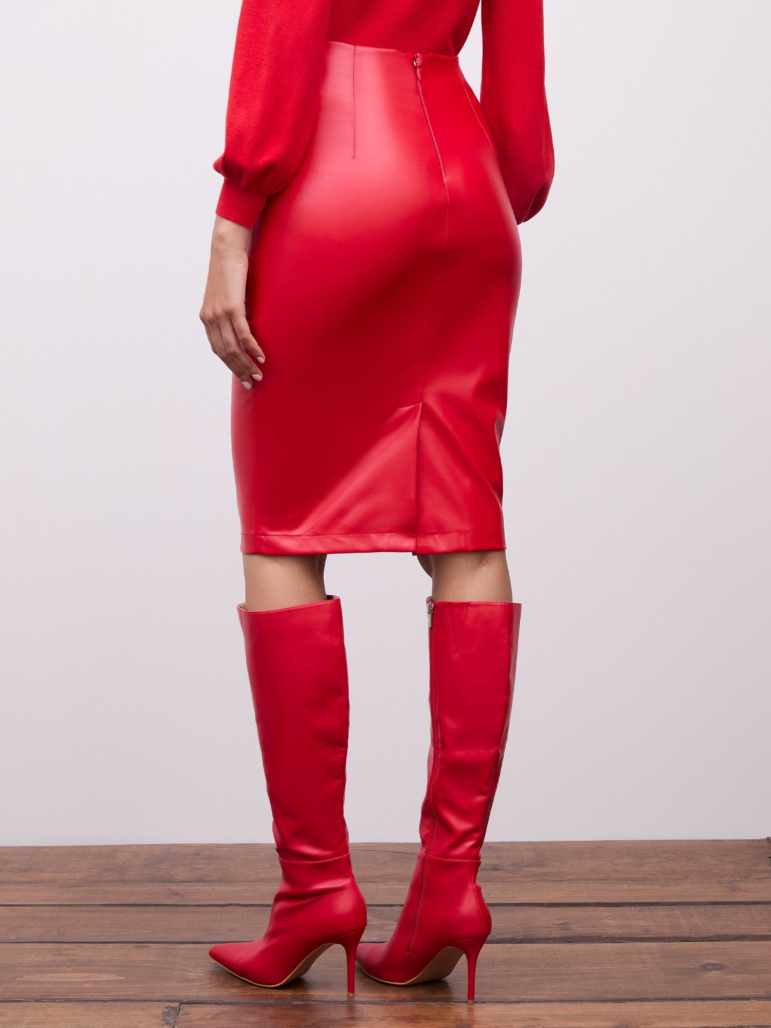 high waisted pencil skirt dress High-Rise Seamed Faux-Leather Pencil Skirt – New York & Company