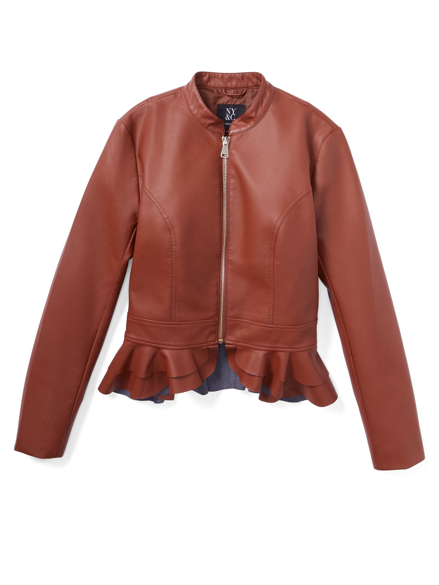 Faux-Leather Peplum Jacket – New York & Company
