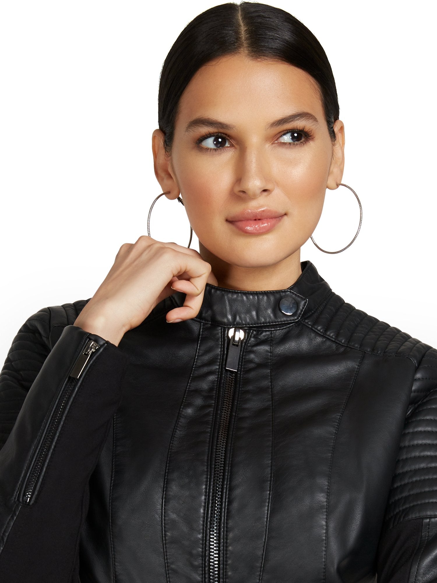 Faux-Leather Moto Jacket New York & Company Faux-Leather Moto Jacket New York & Company