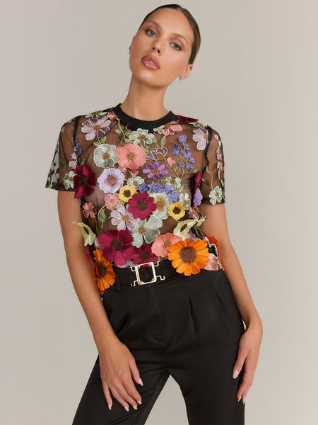 クラネ♡ 3D FLOWER LACE TOPS クラネ CLANE 3D FLOWER LACE SHIRT （MIX） -靴＆ファッション通販