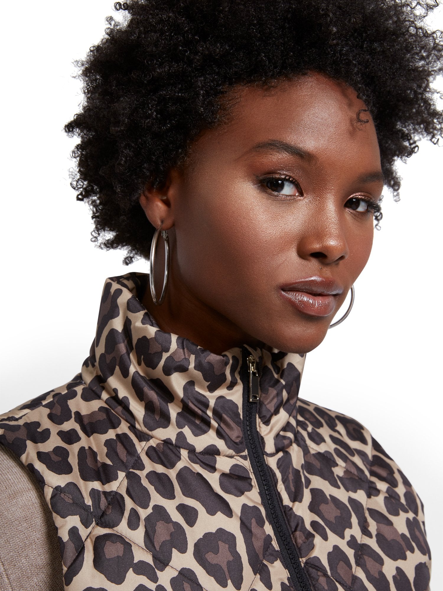 ジャケット・アウター 737 Corduroy Leopard Oversized Down Vest Leopard Print Quilted bow Tie Vest | Purple Door | Commerce