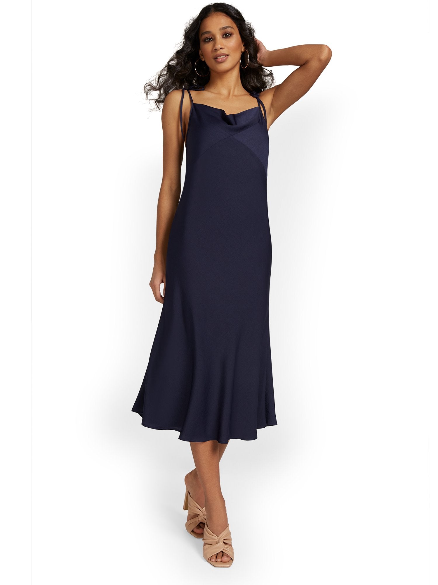 &Merci Bias-Cut Satin Midi Dress