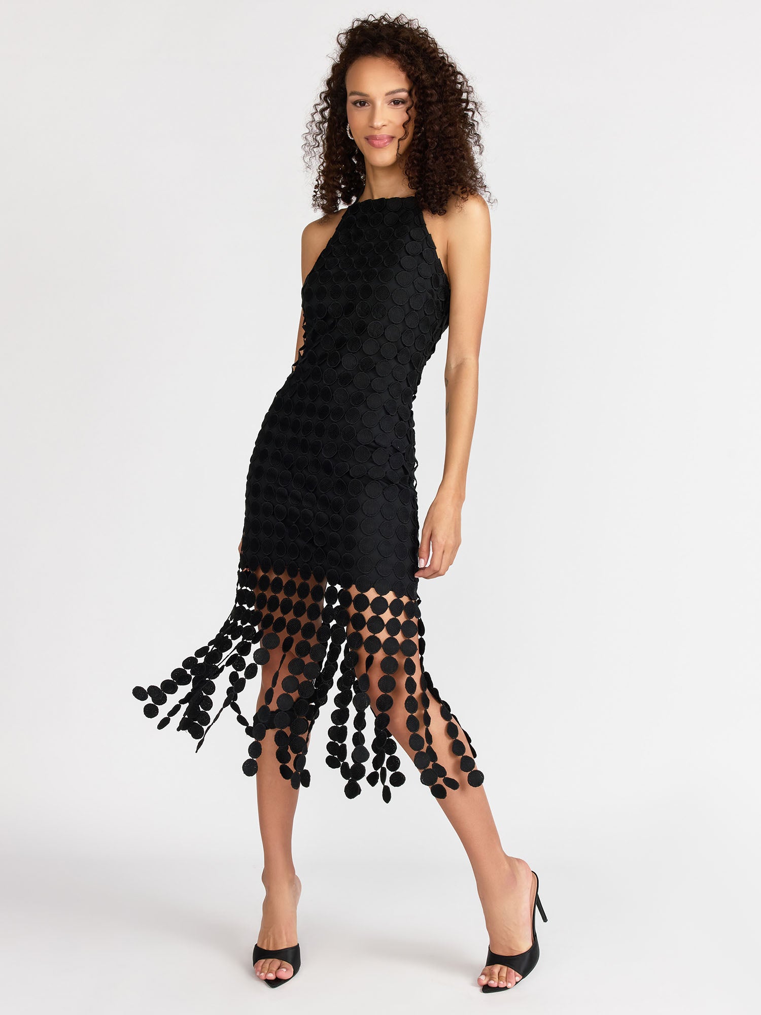 Fairy Fringe Dress Women's Halter Neck Ruffle Dress - Sleeveless With Irregular Hem Halter Neck Dress Fairy Fringe Dress Women's Halter Neck Ruffle Dress - Sleeveless With Irregular Hem Halter Neck Dress
