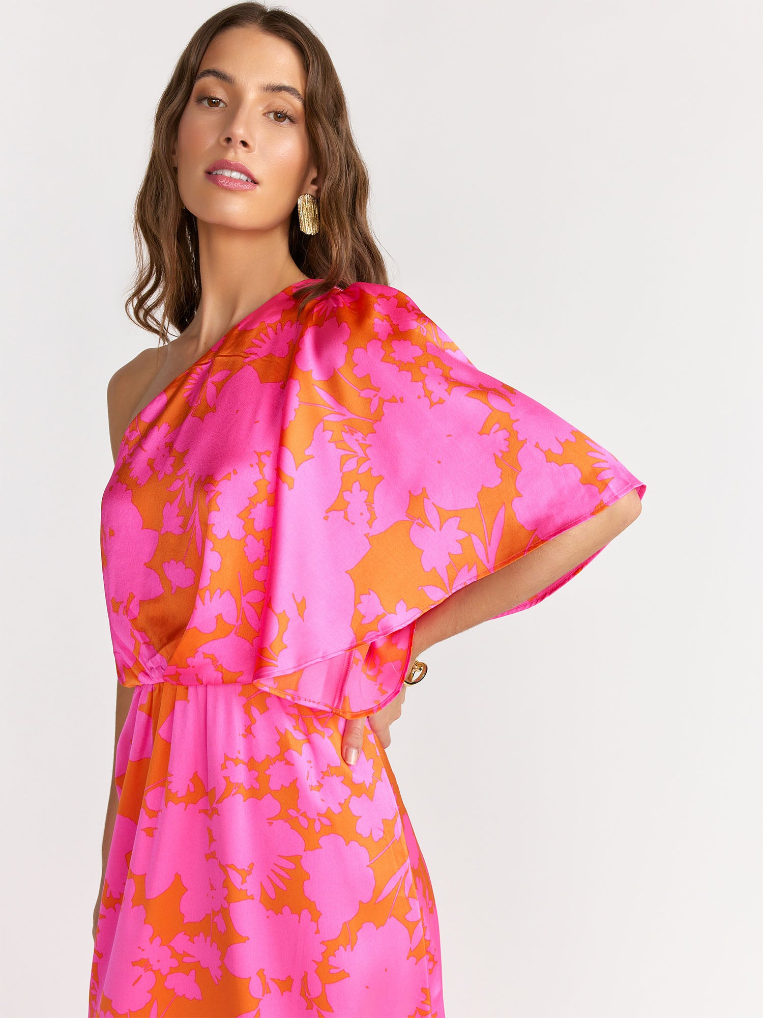 Sugarlips One Shoulder Printed Side Slit Maxi Dress - Brands We