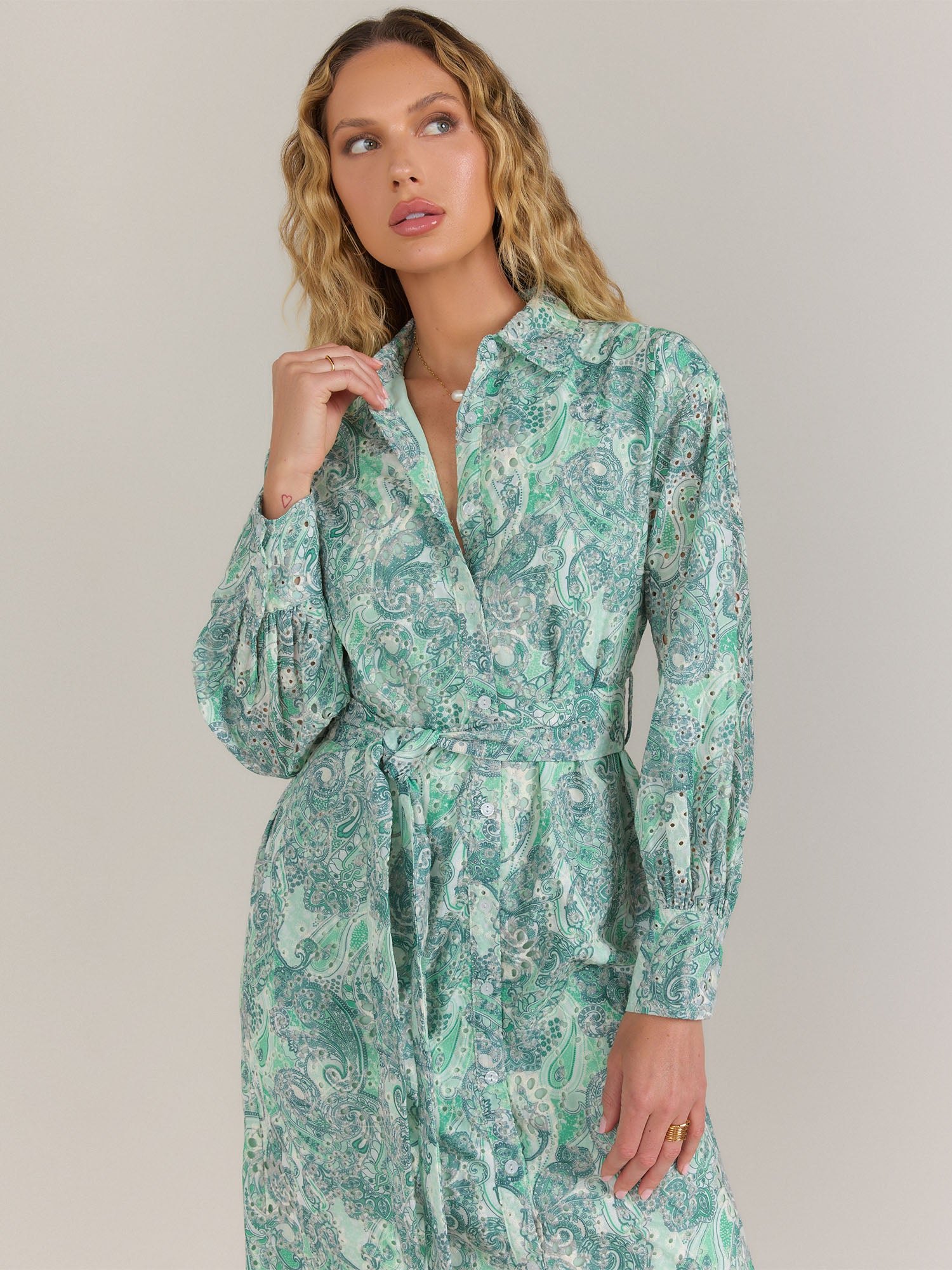 Lena Belted Paisley Shirt Dress - Brands We Love Lena Belted Paisley Shirt Dress - Brands We Love