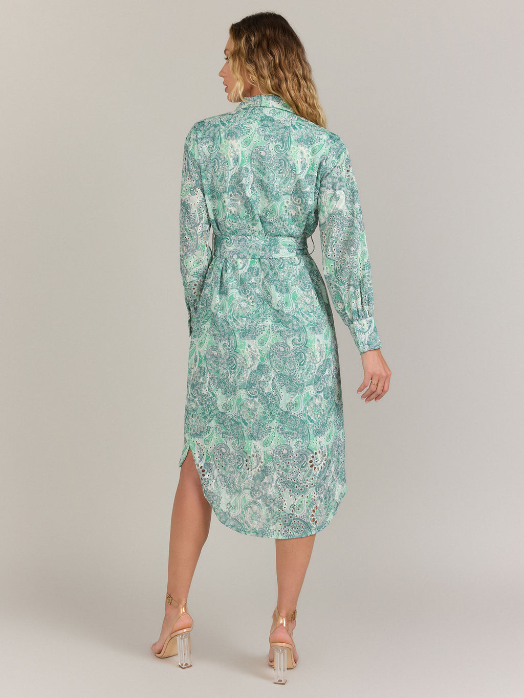 Lena Belted Paisley Shirt Dress