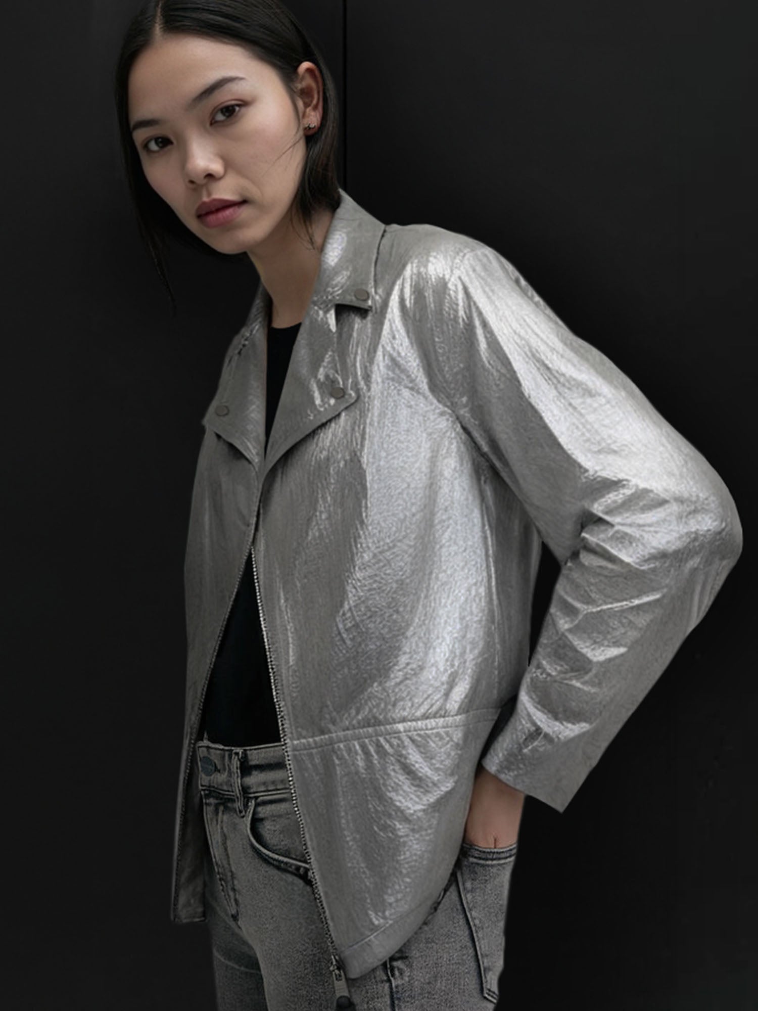 Metallic Moto Jacket – New York & Company