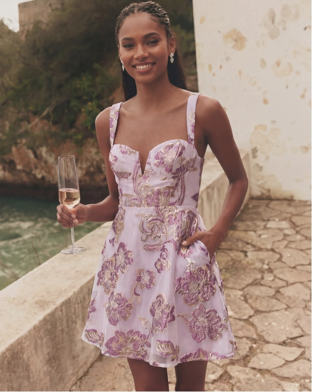 Sleeveless Floral Jacquard Cocktail Dress – New York & Company