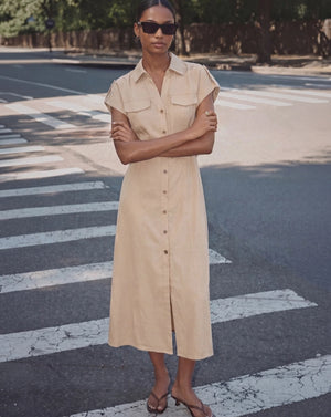 Floral Printed Button Down Shirt Midi Dress – New York & Company