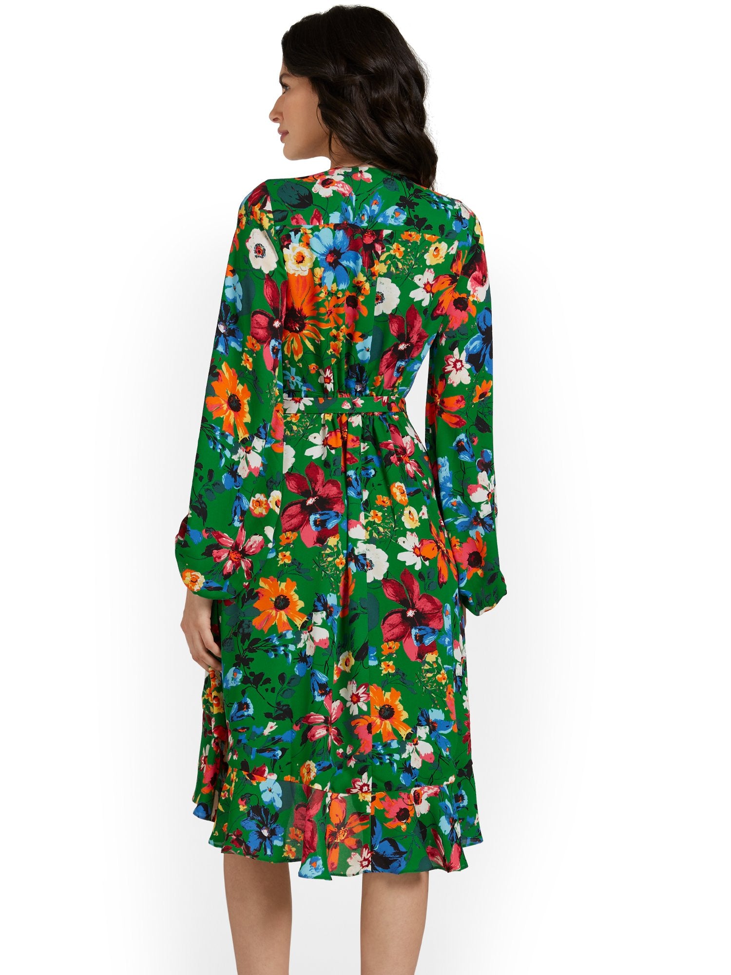 Floral-Print Wrap Dress New York & Company Floral-Print Wrap Dress New York & Company