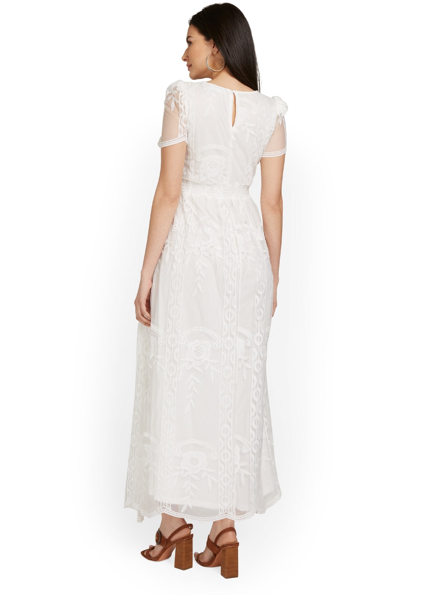 Lace V-Neck Maxi Dress