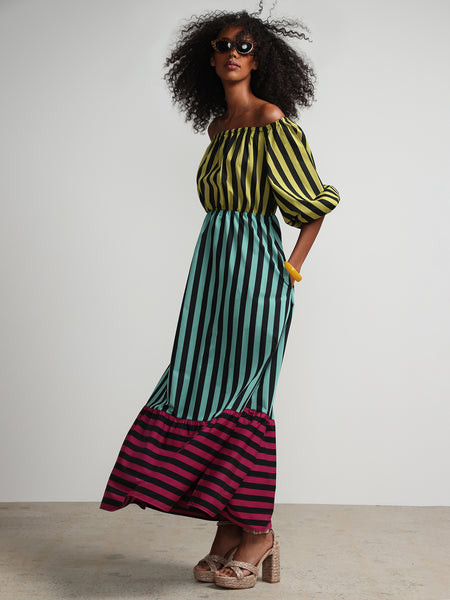Colorblock Striped Maxi Dress – New York & Company